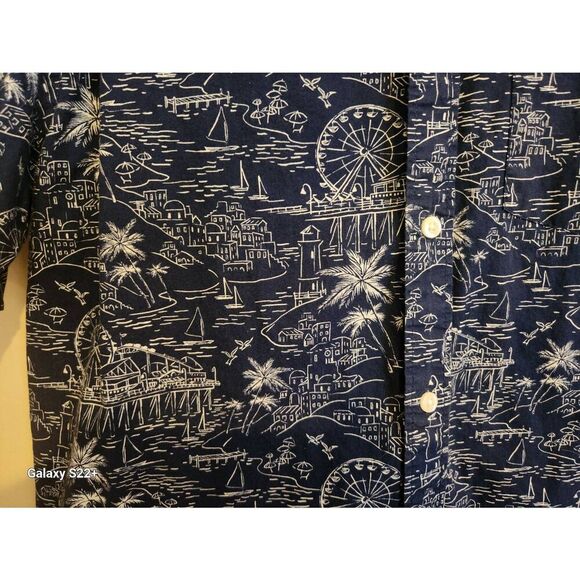 M24 Old Navy classic slim fit button shirt, navy circus carnival print Men's L - Picture 5 of 9